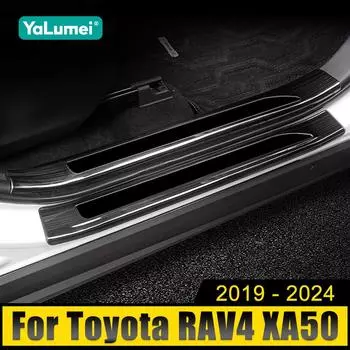 Для Toyota RAV4 XA50 2019 2020 2024 2024 2024 2024 RAV 4 нержавеющая сталь автомобильный порог протектор педаль приветственная накладка отделка наклейка