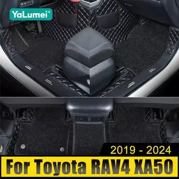 Для Toyota RAV4 XA50 2019 2020 2024 2024 2024 2024 RAV 4 Hybrid LHD автомобильные коврики для салона кожаный коврик для ног чехол