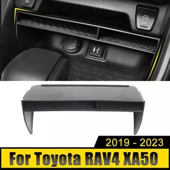 Для Toyota RAV4 XA50 2019 2020 2024 2024 2024 2024 Гибридный автомобиль Центральная консоль Ящик для хранения Органайзер Контейнеры Крышка Аксессуары чёрный
