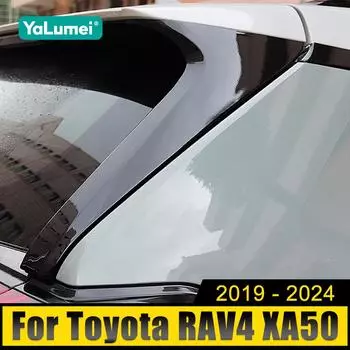 Для Toyota RAV4 XA50 2019 2020 2024 2024 2024 2024 RAV 4 Hybrid ABS Car Заднее стекло C стойки стойки Накладка Декоративная полоса Наклейки серебряный