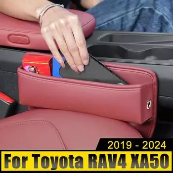 Для Toyota RAV4 XA50 2019-2024 2024 2024 2024 Гибридное автомобильное сиденье с щелевым слотом для хранения телефона, держатель для коробки, многофункциональные сумки-зазоры