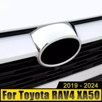 Для Toyota RAV4 XA50 2019-2024 2024 2024 2024 ABS автомобиль передняя рамка маркировка решетка крышка отделка решетка эмблема значок логотип чехол наклейка серебряный