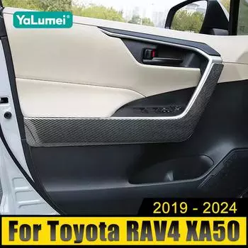 Для Toyota RAV4 XA50 2019-2024 2024 2024 2024 RAV 4 Hybrid ABS салон автомобиля дверь подлокотник чаша панель крышка полоса отделка наклейки