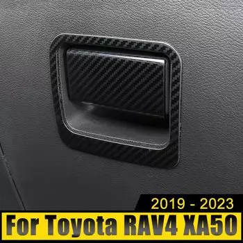 Для Toyota RAV4 XA50-2022 2023 RAV 4 гибридный автомобильный ящик для хранения из нержавеющей стали, ручка второго пилота, накладка на чашу чёрный