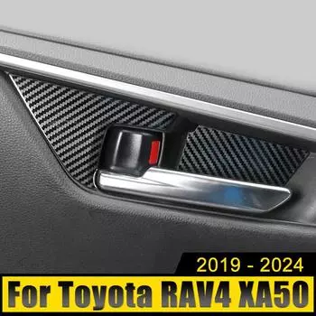 Для Toyota RAV4 XA50 Hybrid 2019 2020 2024 2024 2024 2024 RAV 4 Нержавеющая сталь автомобиля Внутренняя ручка двери Чаша Наклейки Отделка