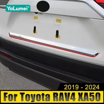 Для Toyota RAV4 XA50 Hybrid 2019-2024 2024 2024 2024 ABS Автомобильная задняя крышка багажника Отделка задней двери Молдинг задней двери Декоративная полоса серебряный