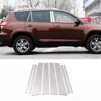 Для Toyota Rav 4 Rav4 3 Gen 2008-2013 хромированная оконная стойка, накладка, накладка из нержавеющей стали, центральные стойки