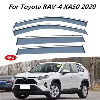 Для Toyota RAV-4 XA50 2020 Аксессуары Оконные защитные экраны Боковые хромированные оконные козырьки Защитные экраны для дверей Шторки для вентиляционных отверстий Вентиляционный козырек