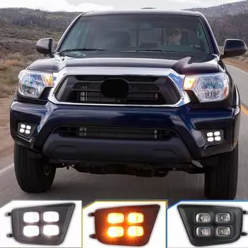 Для Toyota Tacoma 2012-2015 светодиодные дневные ходовые огни DRL с указателем поворота