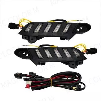 Для Toyota Tacoma 2016 2017 2018 2019 2020 2021 2022 2023 светодиодные дневные ходовые огни белые DRL дневные огни желтый указатель поворота 12 В