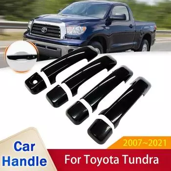 Для Toyota Tundra XK50 2007 ~ 2018 глянцевая черная наружная ручка двери, наклейки, защитный чехол для стайлинга автомобиля 2Handle 1 Keyhole