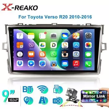 Для Toyota Verso R20 2010-2016 2 Din Android 12 автомобильный радиоприемник мультимедийный видеоплеер GPS WIFI Carplay авто стерео DVD головное устройство 1GB+32GB carplay