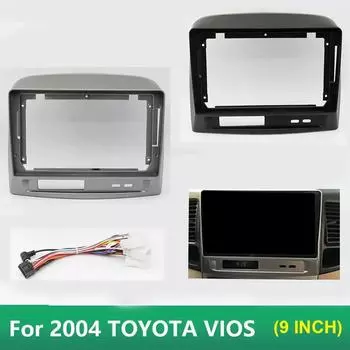 Для TOYOTA VIOS 2004 г. (9 ДЮЙМОВ) Автомобильный радиоприемник, Android GPS, MP5, стереоплеер, 2 Din, панель головного устройства, рамка для установки, отделка чёрный