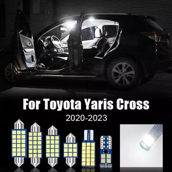 Для Toyota Yaris Cross 2022 2023 автомобильные светодиодные лампы внутренние купольные лампы для чтения косметическое зеркало свет багажника белый