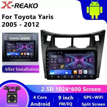 Для Toyota Yaris Fascia 2005 - 2012 Автомобильный Радиоприемник Android Мультимедийный Плеер GPS Навигация Carplay QLED Сенсорный Экран Авто Стерео DSP 4 core 1GB+32GB carplay