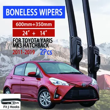 Для TOYOTA Yaris MK3 Hatchback 2011-2019 автомобильный стеклоочиститель U-образный мягкий резиновый бескаркасный без кронштейна автомобильные дворники 24 +14