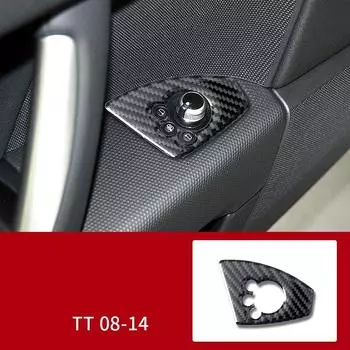Для TT 8N 8J MK123 TTRS 2008 ~ 2014 аксессуары 2 шт./лот углеродное волокно стиль салон автомобиля авто дверной переключатель кнопка панель крышка чехол наклейка чёрный