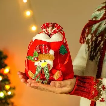 Для украшения дома Рождественские сумки с изображением оленя Сумки для хранения Детские сумки для конфет Украшения для рождественской елки snowman