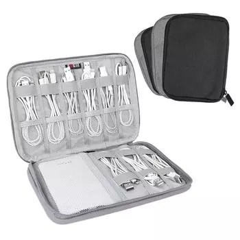 Для USB-кабеля для передачи данных, наушников, проводной ручки, внешнего аккумулятора, цифровой сумки для хранения, дорожного набора, чехла, электронных аксессуаров, органайзера, портативного устройства Small чёрный