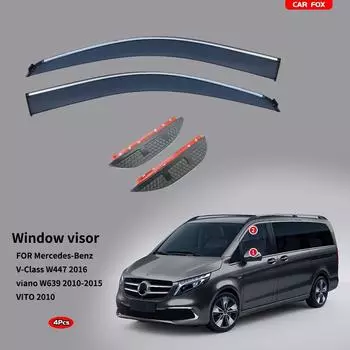 Для V-класса VITO Viano W639 W447 2010-2024 Защитный козырек от дождя на окнах, задняя крыша, солнцезащитный козырек от дождя, вентиляционный козырек, спойлер, крыло