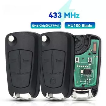 Для Vauxhall Opel Astra H Zafira B Corsa D Meriva Vectra C Signum 2 3 кнопки дистанционного ключа автомобиля выкидной ключ 433 МГц PCF7946 чип A