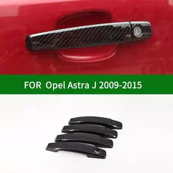 Для Vauxhall Opel Holden Astra J 2009-2015 GTC черная карбоновая накладка на ручку боковой двери автомобиля 2006 2007 2009 2012 2013 without smart entry