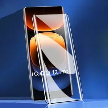 Для Vivo IQOO 12 Pro 3D изогнутое закаленное стекло Защитная пленка для экрана для IQOO12 Iqoo12Pro Прозрачная антисиняя защитная пленка с полным покрытием IQOO 12 Pro чистый