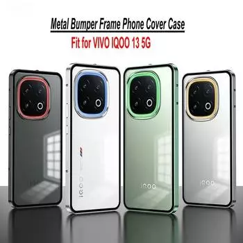 Для VIVO IQOO 13 5G V2408A чехол роскошный алюминиевый сплав бампер рамка магнит закрытая металлическая задняя крышка для IQOO Z9 Turbo Plus телефон чехлы IQOO 13 5G V2408A чёрный