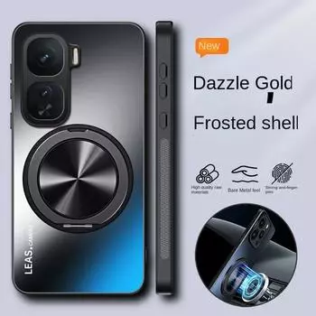 Для VIVO IQOO NEO 10 Pro Чехол Жесткий Матовый С Кольцом Подставка Магнитный Защитный Чехол Для IQOO NEO 10 9 8 Pro 7 Shell For IQOO Neo 10 чёрный