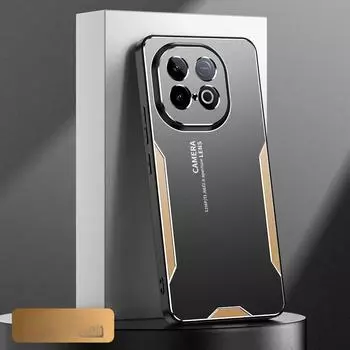 Для VIVO IQOO Z10 Turbo Pro Роскошный алюминиевый сплав металлический противоударный бампер камера защитный чехол для телефона задняя крышка для Iqoo Z10 Turbo Capa vivo iQOO Z10 Turbo Pro золотой