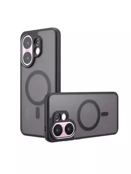 Для VIVO S30 Pro Mini Чехол для Magsafe Магнитный Матовый Акриловый Бампер для VIVO S30 5G X200 FE Беспроводная Зарядка Жесткий ПК Чехол For VIVO X200 FE чёрный