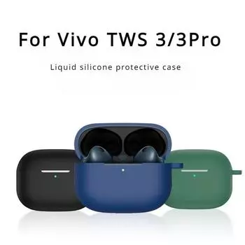 Для vivo tws 3/3pro защитный чехол для наушников, силиконовый чехол, милый чехол, сиамский силиконовый одноцветный чехол для vivo tws 3/3pro небесно-голубой