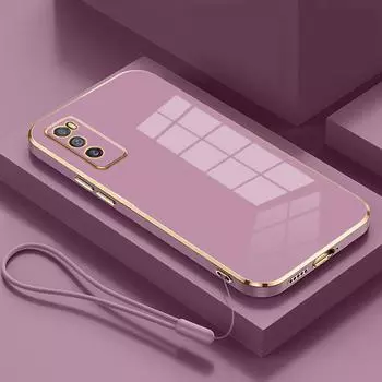 Для vivo V20 SE Чехол Vivo Y70 телефонный чехол V20SE Роскошный Покрытие Прямой Край TPU Мягкий Чехол V2022 V2023 Камера Противоударный Коке For Vivo Y70&Case & Strap