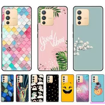 для Vivo V23 чехол черный Spft TpuCute мультяшный чехол на VivoV23 5G ультратонкий бампер с полной защитой V23-Style 1