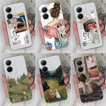 Для Vivo V27 iQOO Neo8 Y78 Pro Y02A 2023 Y11 Y35m Plus V27E чехол для телефона модный крутой прозрачный силиконовый чехол для девочек и мальчиков для Vivo Shell Vivo Y78 5G