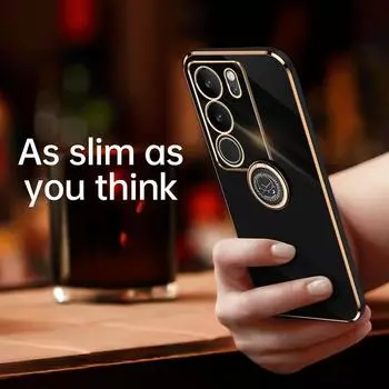 Для vivo V29 Чехол vivo V29 Pro Чехол для телефона VIVO V2251 V2250 Задняя крышка vivo V29 Роскошный квадратный держатель с кольцом-подставкой V29 Чехол For vivo V29 Pro