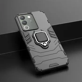 Для Vivo V29e V 29e 5G V2317 чехол противоударный жесткий чехол-подставка для телефона с кольцом задняя крышка For Vivo V29e 5G чёрный