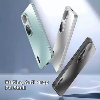 Для vivo V30 V29 Pro Dazzle Plating PC Shell Camera Full Cover с пленкой для объектива Super Anti Drop Silica gel Edge Anti-slip Case Protector V30 чёрный