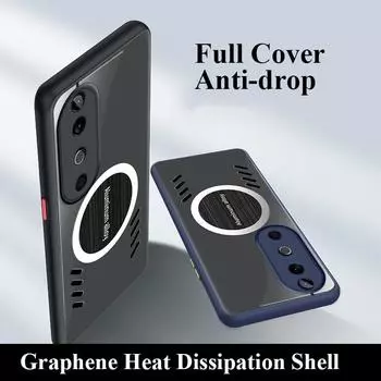 Для vivo V40 S19 Pro графеновый теплоотводящий матовый чехол для ПК с дышащим охлаждением и защитой от падения S19 чёрный