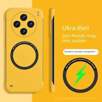 Для VIVO X100 Ultra Magnetic для Magsafe Безрамный жесткий чехол для ПК для Vivo X100ultra X100S Pro X 100 Тонкие матовые защитные чехлы с беспроводной зарядкой For VIVO X100 белый