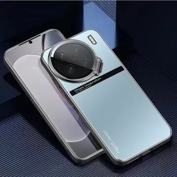 Для Vivo X100 Ultra X100S Pro металлический чехол-держатель для объектива камеры для Vivo X100Ultra X100 SX 100 Pro противоударный тонкий матовый защитный чехол-подставка For VIVO X100 чёрный