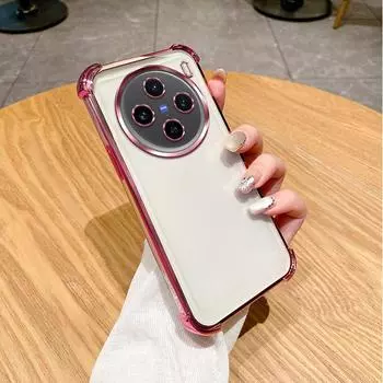 Для vivo X200 Pro mini Чехол Vivo X200 Pro mini Чехол V2405DA Чехол для телефона Мягкий бампер Противоударный защитный чехол Прозрачная гальваническая пластина vivo X200 Pro mini