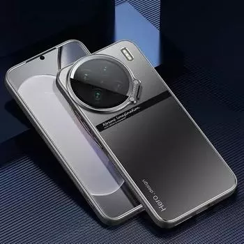 Для Vivo X200 Pro Mini X 200 чехол металлический держатель кронштейна камеры чехол для Vivo X100Ultra X100S X200Pro ударопрочный матовый защитный чехол с подставкой For VIVO X100 чёрный