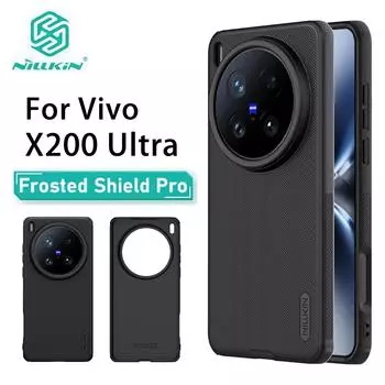 Для Vivo X200 Ultra чехол для телефона Nillkin Super Frosted Shield Pro Hard PC+TPU Shell противоударный задний чехол Vivo X200 Ultra чёрный