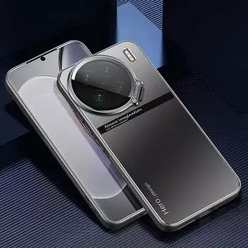 Для Vivo X200S Чехол Металлический Держатель Камеры Крышка для Vivo X200 Ultra X200 S X200Pro Mini Противоударный Матовый Чехол Для Телефона С Подставкой For VIVO X200 Ultra чёрный