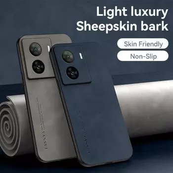 Для Vivo X60 Pro S1 Y21 Y21T Y21S Y33T Y33S Y72 Y52 5G IQOO 11 Pro Z7 Z7X Чехол Мягкий силиконовый край Жесткая задняя крышка Чехол для телефона из искусственной кожи For IQOO Z7 синий