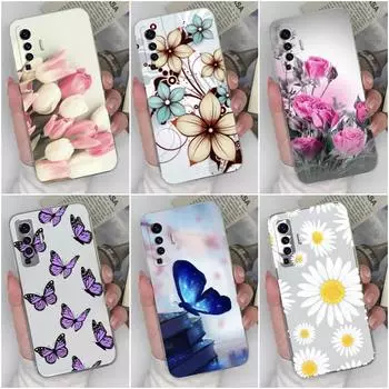 Для Vivo X80 X20 X21i X23 X27 X30 X50 X60 X70 X9 Plus Pro Чехол Модный противоударный чехол с бабочкой Прозрачный мягкий силиконовый ТПУ для Vivo Shell Bumper Vivo X80 5G