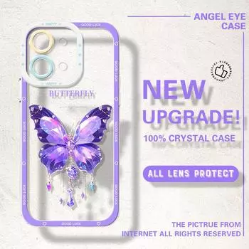 Для Vivo Y15S Y17S Y36 Y20 Y22S Y28 Y75 Y33S Y18 V27 V29e V30e V20 V21 Tecno Pova 5 полноразмерный защитный чехол для объектива с милой бабочкой мягкий прозрачный чехол для телефона Infinix Hot 10S