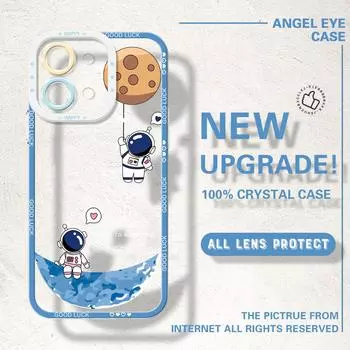 Для Vivo Y15S Y17S Y36 Y20 Y22S Y28 Y75 Y33S Y18 V27 V29e V30e V20 V21 Tecno Pova 5 мягкий прозрачный чехол для телефона с изображением астронавта из мультфильма Infinix Hot 10S NFC