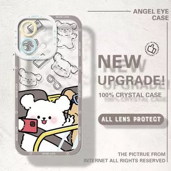 Для Vivo Y15S Y17S Y36 Y20 Y22S Y28 Y75 Y33S Y18 V27 V29e V30e V20 V21 Tecno Pova 5 прекрасный мультяшный милый рисунок собак мягкий защитный чехол для объектива Vivo Y20S [G]